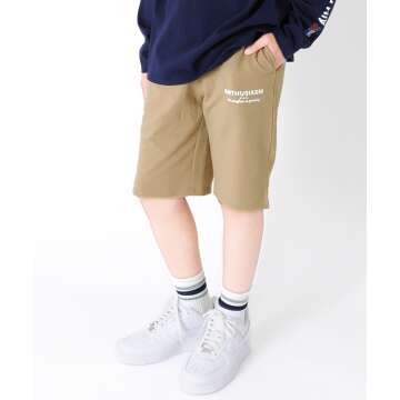 【GLAZOS】★セール★ストレッチ・ロゴプリントハーフパンツ【セットアップ対応】[4色展開]