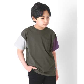 【GLAZOS】USAコットン・ドロップショルダーポケット刺繍半袖Tシャツ[6色展開]