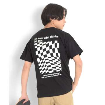 【GLAZOS】★セール★ドロップショルダーBOXチェッカープリント半袖Tシャツ[3色展開]
