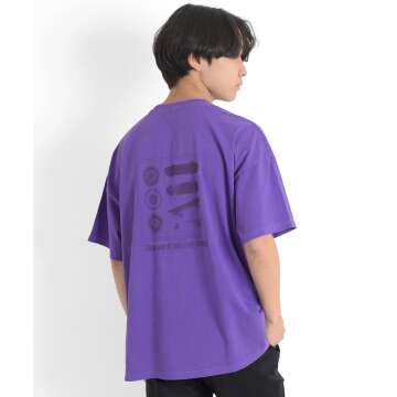 【GLAZOS】【おまとめ買い割対象】製品染め・バックプリントビッグ半袖Tシャツ[3色展開]