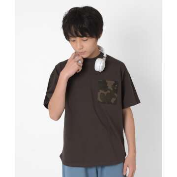 【GLAZOS】【接触冷感】アソートポケット裾ラウンド半袖Tシャツ[6色展開]