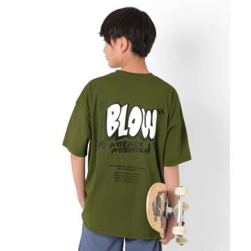 【GLAZOS】【接触冷感】バックグラフィック発泡プリントビッグ半袖Tシャツ[5色展開]
