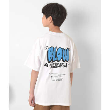 【GLAZOS】【接触冷感】バックグラフィック発泡プリントビッグ半袖Tシャツ[5色展開]