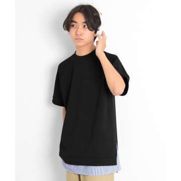 【GLAZOS】★タイムセール★【接触冷感】エアリークッション・レイヤード半袖Tシャツ[4色展開]