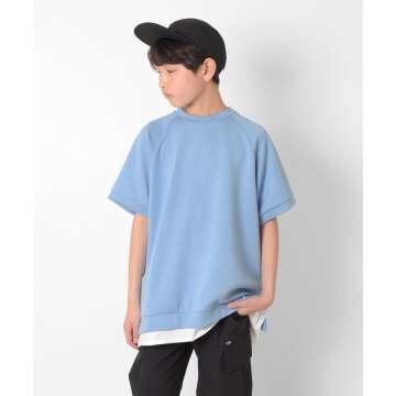 【GLAZOS】★タイムセール★【接触冷感】エアリークッション・レイヤード半袖Tシャツ[4色展開]
