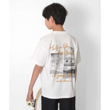 【GLAZOS】【接触冷感】裾レイヤードプリント半袖Tシャツ[4色展開]